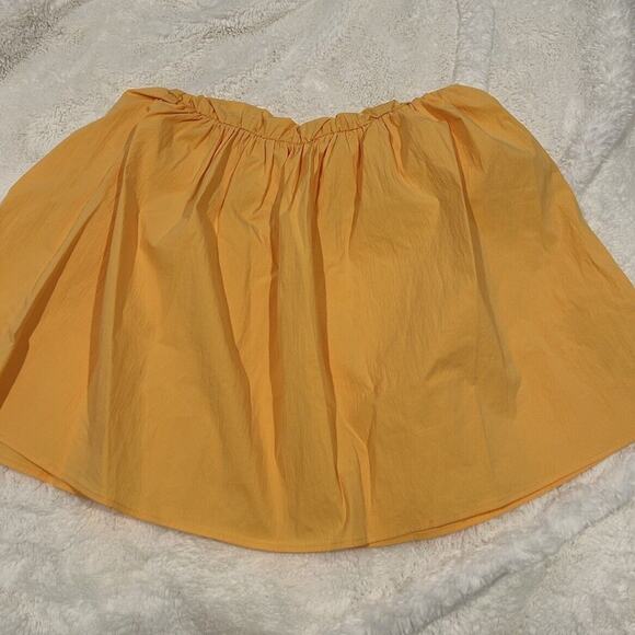 ZARA Orange Pleated‎ Puffy Hem Mini Skirt Size M - Picture 1 of 4